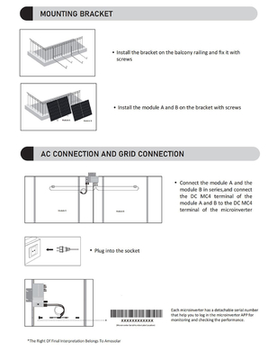 600w 800w Monocristallino di silicio Sistema di alimentazione solare ibrido Kit per balcone da Amosolar