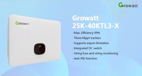 MPPT Controller Growatt On-grid Inverter MID25-40KTL3-X 25 Kw 30kw 40kw Inverter solare