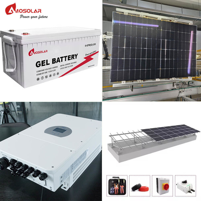 1-50KW batteria agli ioni di litio Amosolar ibrido On-Off Grid Solar Power System Kit per la casa