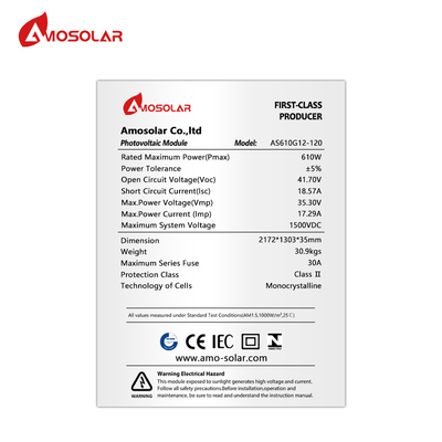 Pannello solare personalizzabile 580W 590W 600W 610W con certificato e dimensione della cella 210mmx210mm