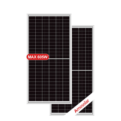 Cella solare mono IP68 Classificata Casella di giunzione 575w 605w Watt Modulo fotovoltaico Mezzo pannello solare