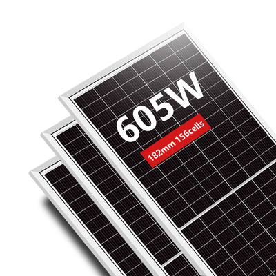 Cella solare mono IP68 Classificata Casella di giunzione 575w 605w Watt Modulo fotovoltaico Mezzo pannello solare