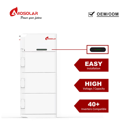 15360 Wh batteria al litio stackabile ad alta tensione per sistemi di accumulo di energia solare