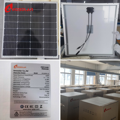 80W 90W 100W 110W 120W mini pannello solare per AS100M6-32 corrente di potenza massima Imp 5.07