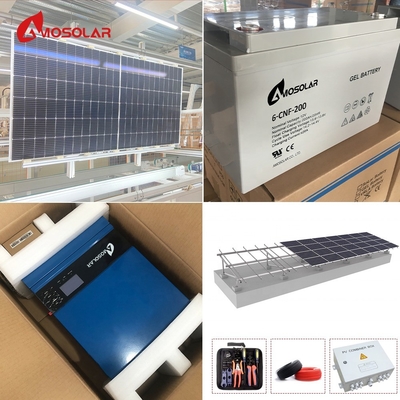 Sistema di energia solare Amosolar da 3 kW con struttura di montaggio personalizzata e funzione off grid