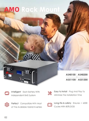 5kwh 10kwh 15kwh Batterie al litio domestiche di stoccaggio di energia intelligente con capacità di 100Ah