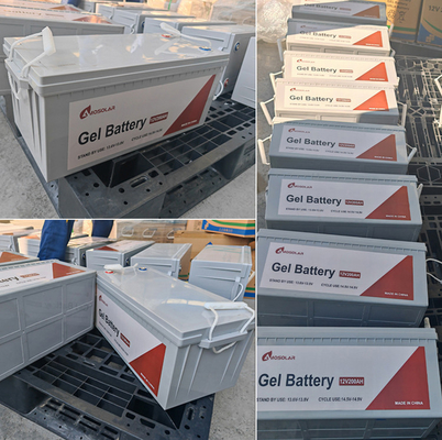Amosolar Durable 12V 24V 100Ah 200Ah Lead Acid Battery per energia solare e inverter