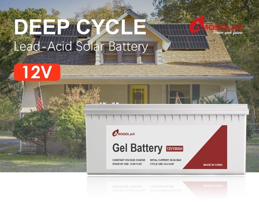 12V/24V/36V/48V Amosolar Lead Acid Gel Battery 100ah 200ah per il sistema solare off-grid
