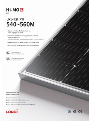 Longi Himo 5 Explorer LR5 72HGD 585W 590W 600W pannelli solari bifaciali per standard