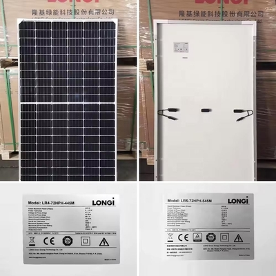 Longi Hi-MO6 435w 440w 445w Moduli fotovoltaici monofaciali 182mmx182mm per sistema solare fotovoltaico domestico