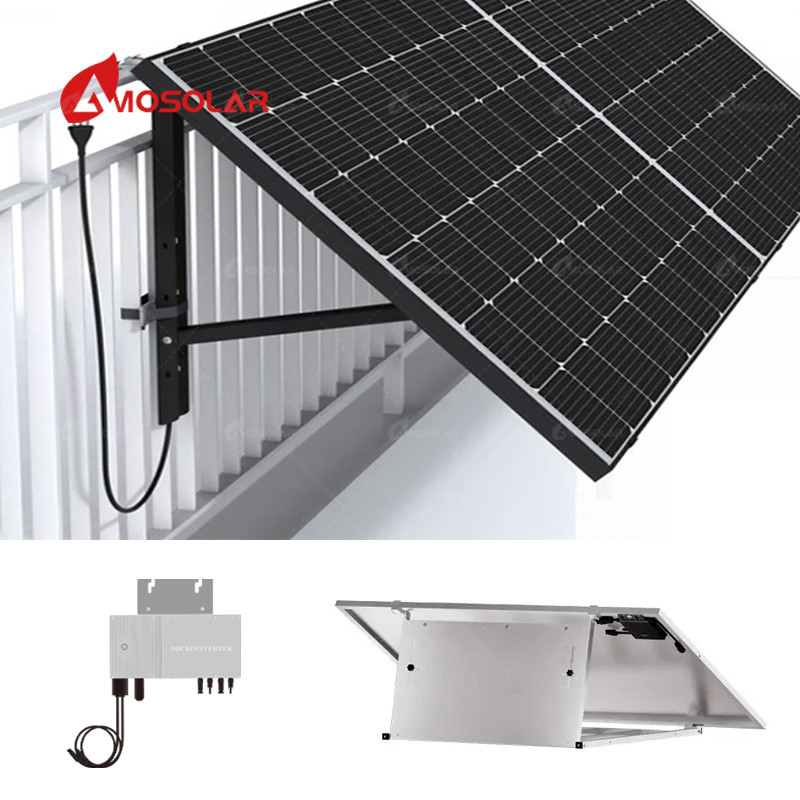 Sistema di supporto a pannelli solari MPPT per balcone Amosolar On Grid Hybrid 800w 1000w 1200w