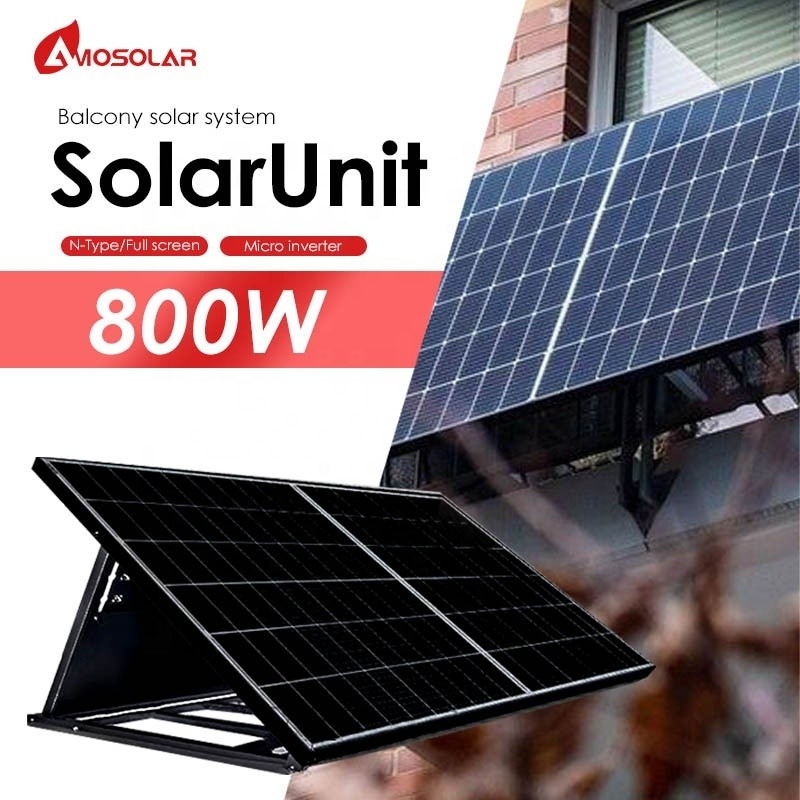 Controller MPPT Amosolar 1000W 600W 800W SolarUnit per la casa sul balcone di rete Kit di sistema solare fotovoltaico