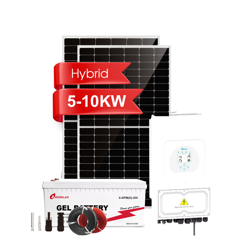 1-50KW batteria agli ioni di litio Amosolar ibrido On-Off Grid Solar Power System Kit per la casa