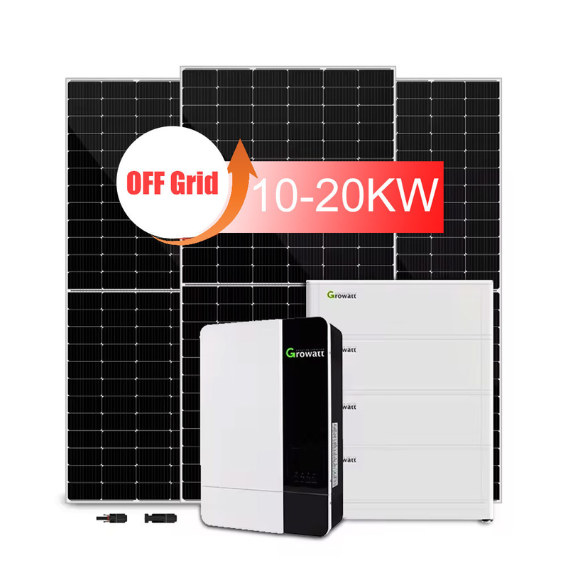 Sistema di energia solare off-grid da 10 kW/20 kW con batteria a piombo e pannello monocristallino