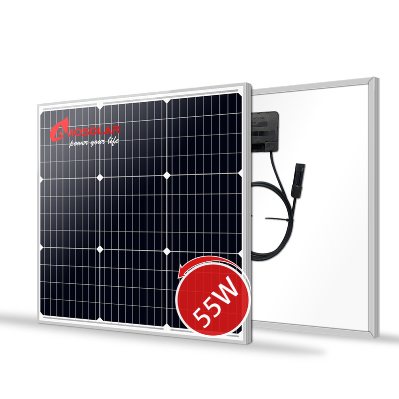 Panel solare monocristallino di piccole dimensioni 20W 30W 40W 50W 55W 60W con casella di giunzione IP67