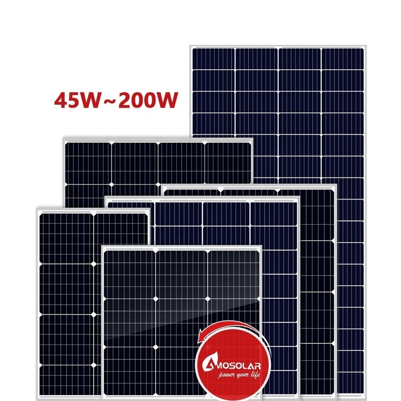 Amosolar Mono Solar Panel 55 Watt 100 Watt 150 Watt 200 Watt Elenco con certificato CE