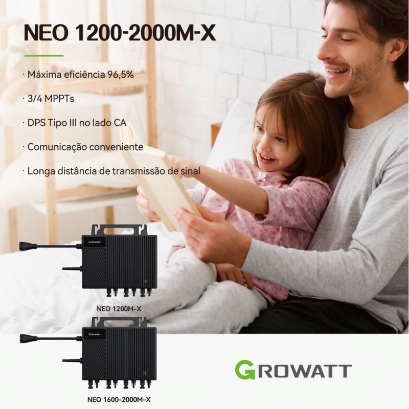Pannelli solari Growatt e inverter solare ibrido da 800w 2400w 3000w per il sistema solare su rete