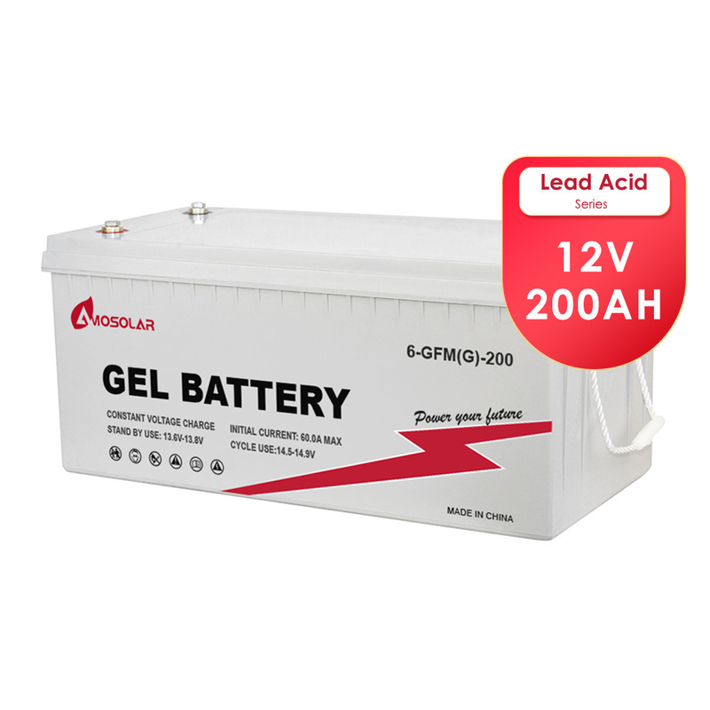 Amosolar Batteria ad acido piombo ad alta capacità 12V 24V 100Ah 200Ah per sistema di energia solare