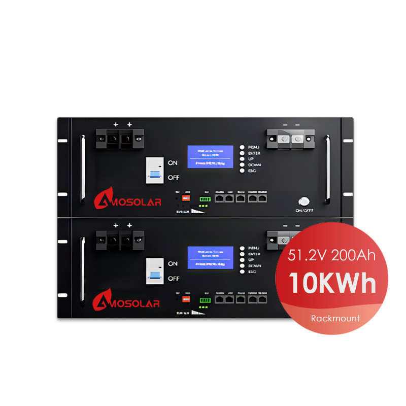 Long-lasting 6000 Deep Cycles 51.2V 100Ah 200Ah 5Kw Lifepo4 Batteria montata su rack con 10-